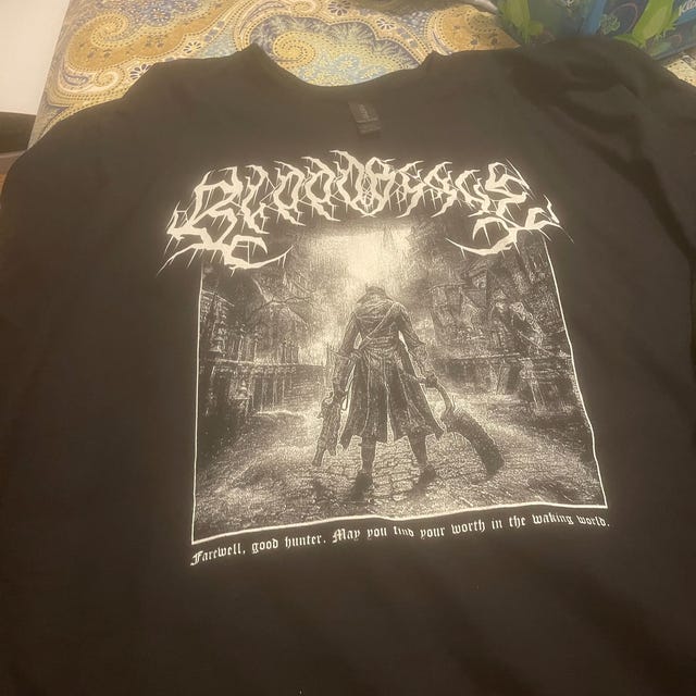 Bloodborne Tシャツ、ユニセックスメタルスタイルフロムソフトウェア