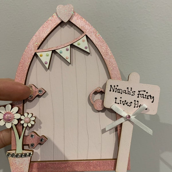 Light Pink Bunting Fairy Door - Etsy