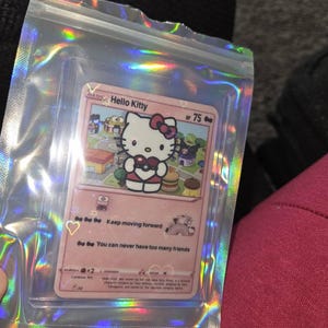 Hello Kitty Holographic Pokemon Card - Etsy