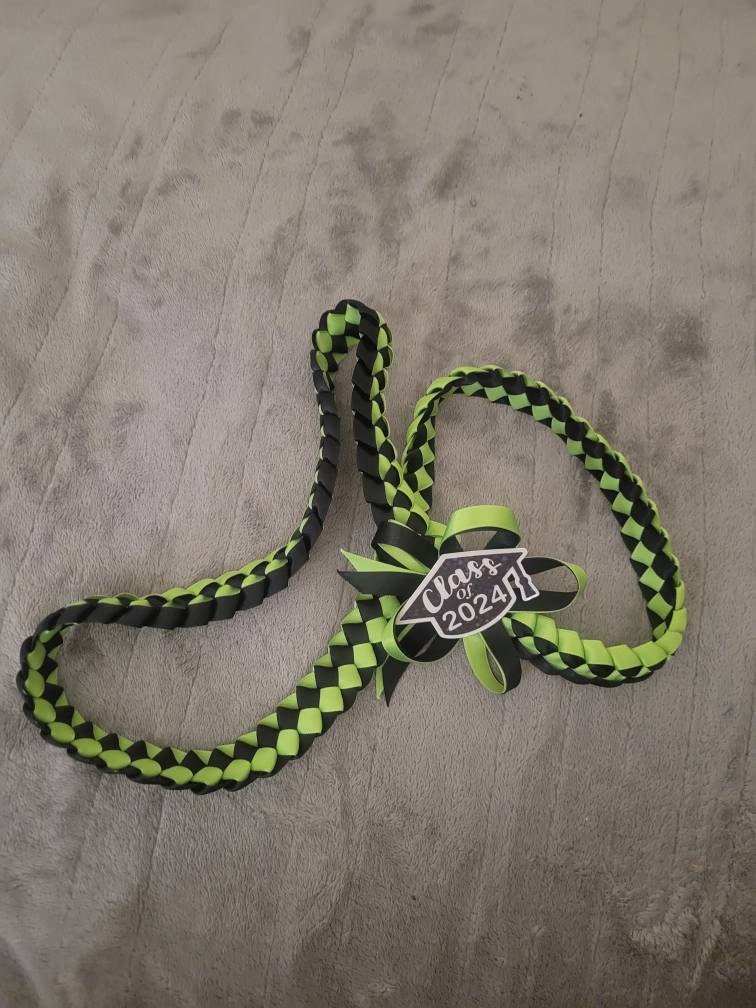 Graduation lei with Class of 2025 bow  | Single Braided Lei || Customized | Graduation gift