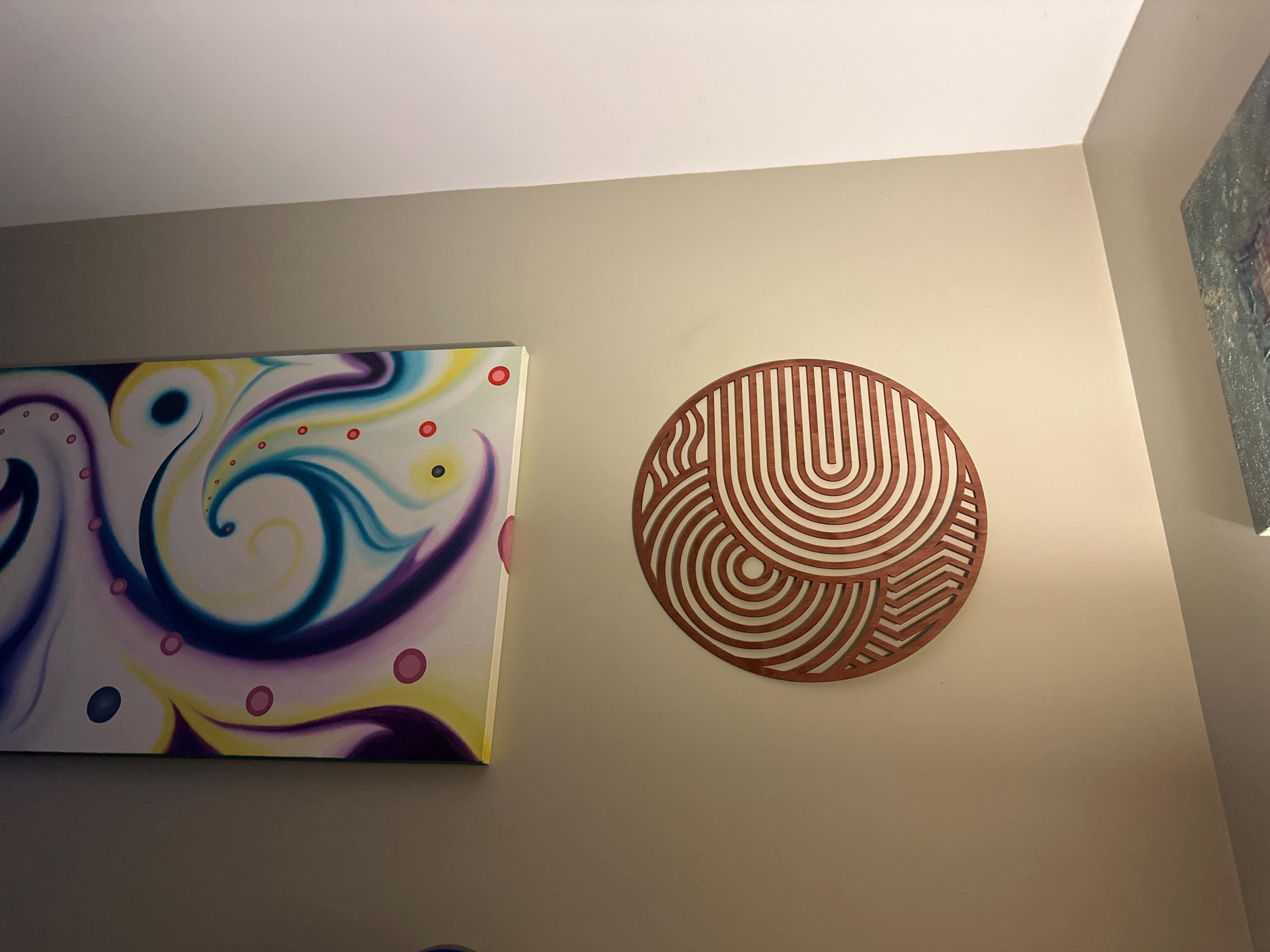 Boho wooden wall art, Round wood wall decor, Geometric wood wall art modern, Large abstract wall art wood, Mid century modern wall art wood