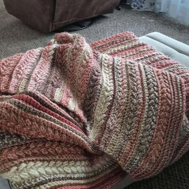 A customer's finished Braided Wheat Stitch Crochet Blanket PDF Pattern