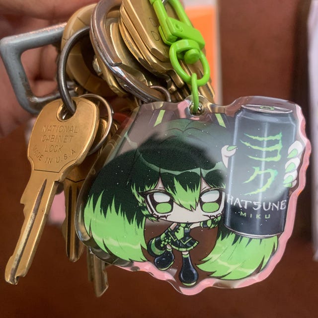 Monster Miku Acrylic Glitter Epoxy Charm [2 Sizes!] || Cute Kawaii