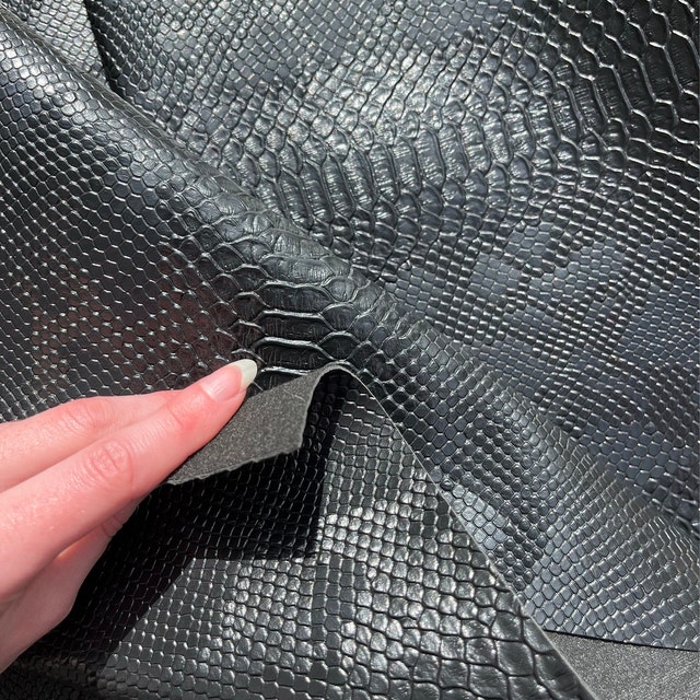 Black Faux Viper Sopythana Snake Skin Vinyl Fabric - Sold by Black Faux Viper Sopythana Snake Skin Vinyl Fabric - Sold by