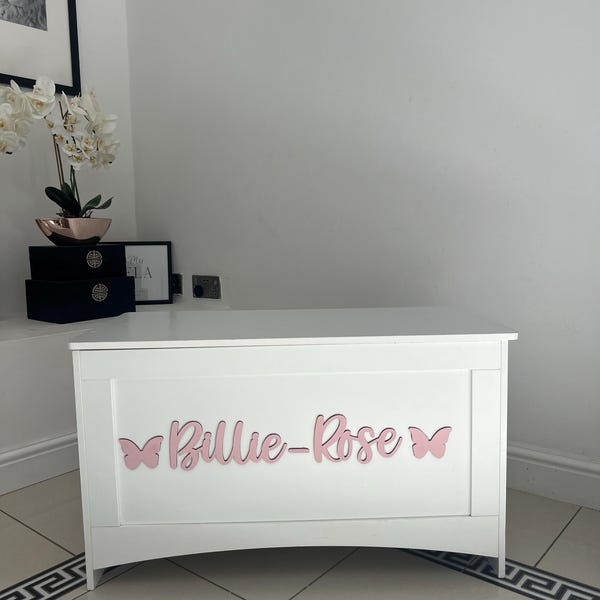 Personalised Wooden Toy Box Name Sign: Pastel Nursery Decor ...