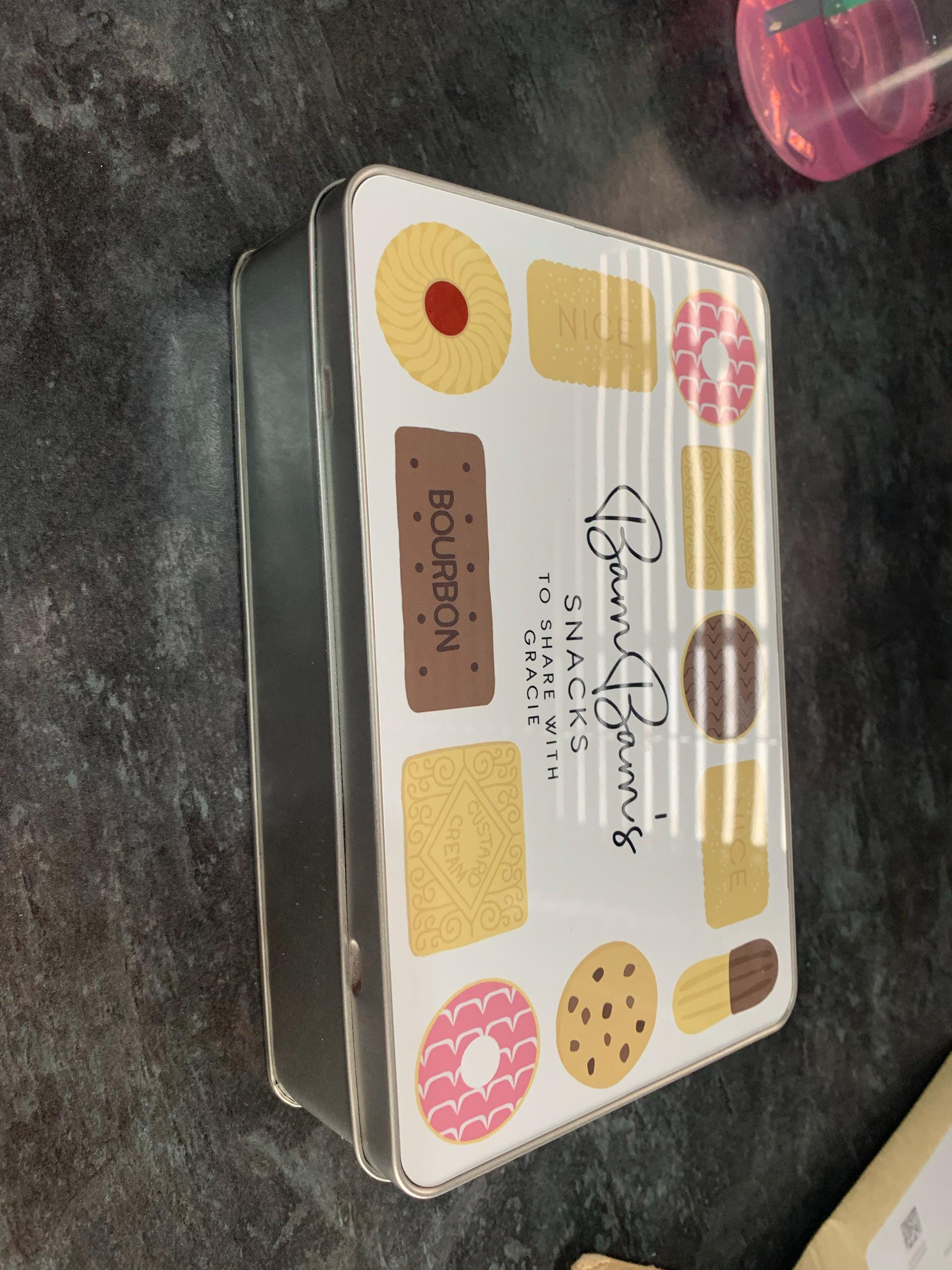 Personalised Grandads Treats Tin, Fathers Day Gifts For Daddy, Metal Biscuit Box, Grandads Biscuits, Treats, Snacks, Gifts For Him, Daddy