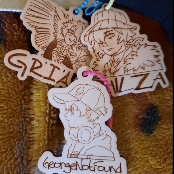 Soot Dream SMP Keychains, Bag Tag... (choose; Technoblade, Mumbojumbo ...