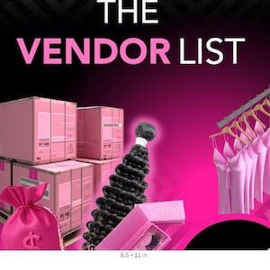 3,000+ Vendors List + Script for Hair, Lash, Wig, Makeup, Clothing Vendors | PLR MRR Digital E-Book Template Premade DFY Digital Product |