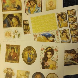 Beauty and the Beast Folio | Beauty & the Beast Junk Journal | Beauty and the Beast Ephemera, Fussy Cuts, Mini-folio, Princess Junk Journal