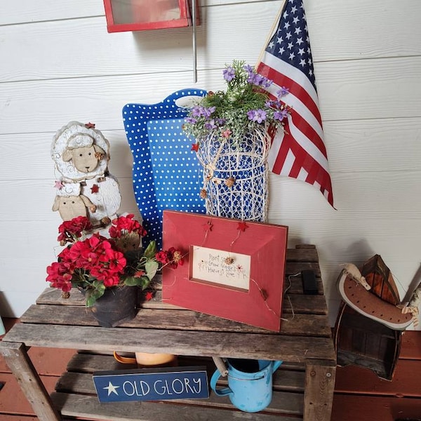 Primitive Grubby Geraniums, Handmade Americana Decor - Etsy