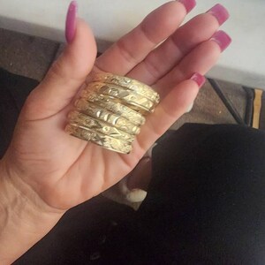 22k Real Gold Plated 6 Pcs Look Slim Sleek Indian Bridal Bangle ...