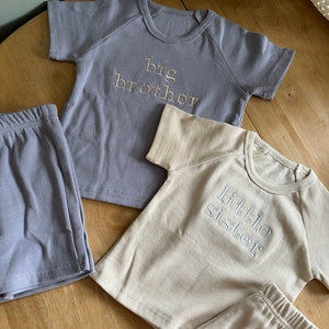 Summer Personalised Child Ribbed Sets Embroidered Kids Sets ...