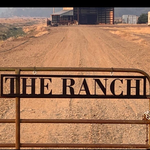 Custom Metal Ranch Entrance Sign, Personalized Farm Gate Decor, Western ...