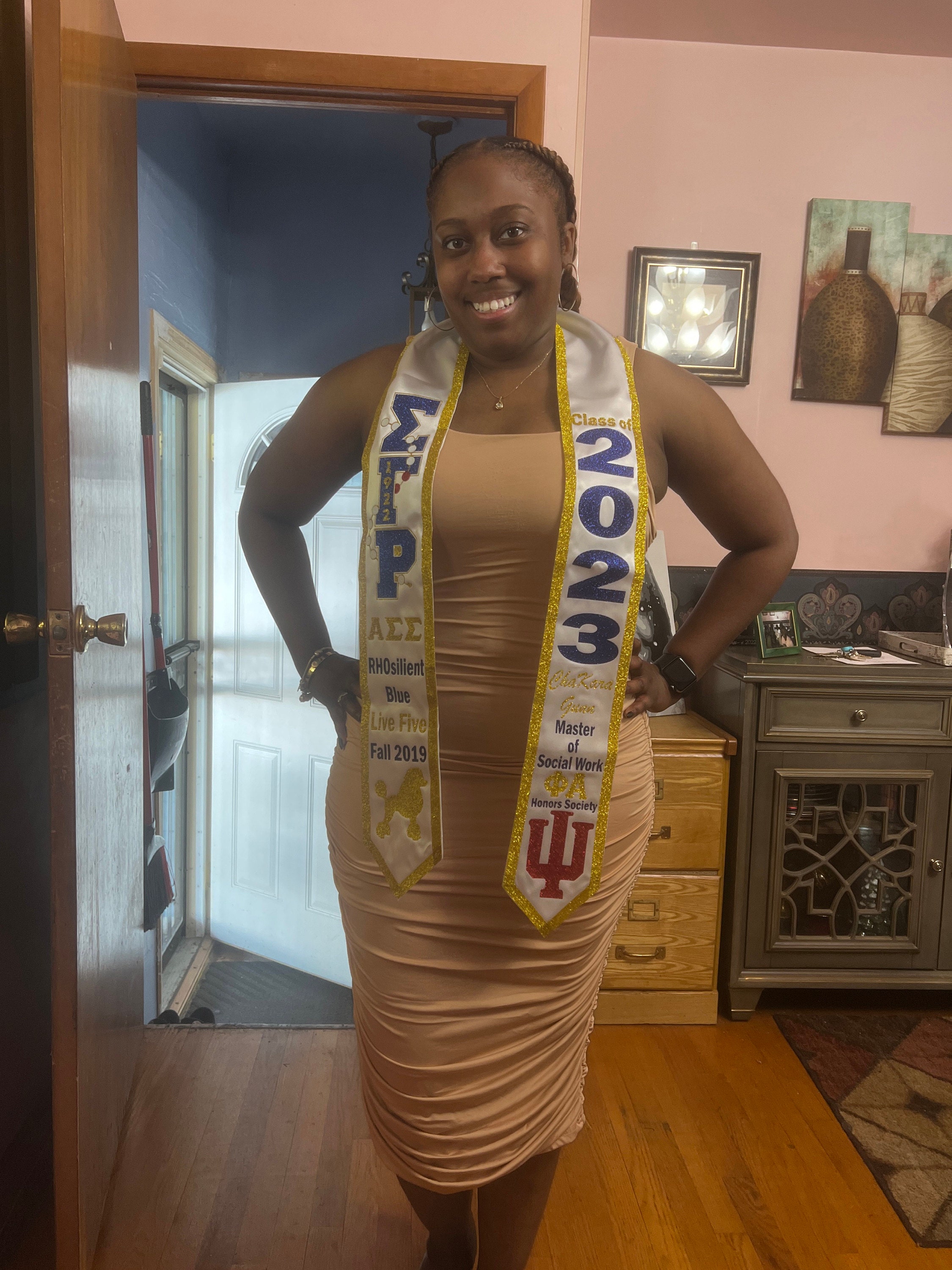 Sorority Graduation Stole | Custom Graduation Stole| Greek Graduation Stole | Pre-Designed Stole | Class of 2025 Stole| Class of 2025 Stole