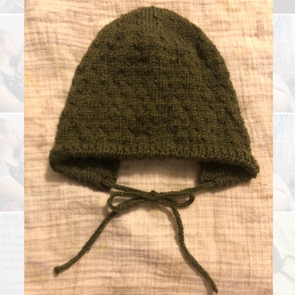 Baby Knitting Pattern Bonnet Hat Wool English Instructions PDF Sizes ...