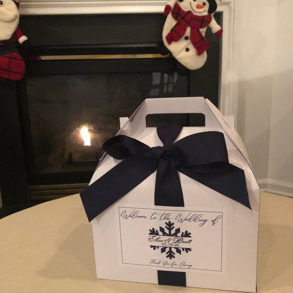 ASSEMBLED Personalized Wedding Welcome Boxes - Gable Boxes, Ribbon ...