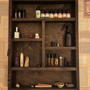 Large Oil Shelf Apothecary Shelf Curio Cabinet Crystal - Etsy
