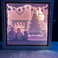 Rectangle 3D Shadow Box Frame Template SVG Silhouette Light Box Cut ...