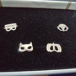 Customer photo, Halloween Mask Stud Earrings