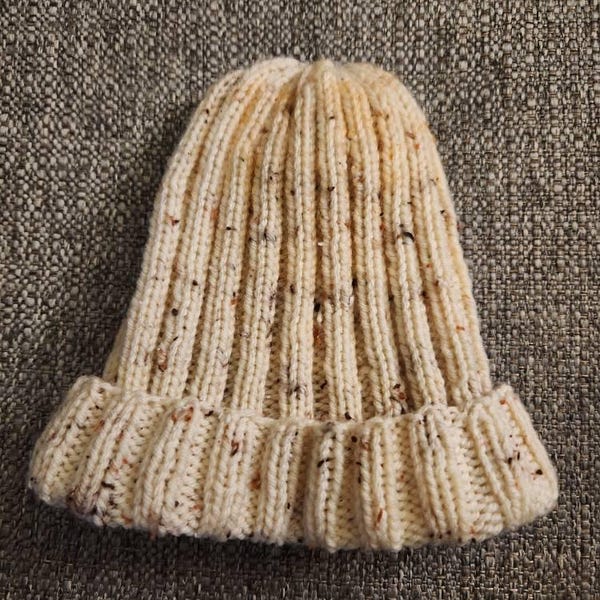 Digital PDF Knit Pattern: Easy Knit Chunky Ribbed Hat Pattern for Adult ...