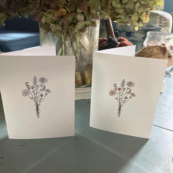 Printable Flower Greeting Card | Minimalist Digital Floral Card ...