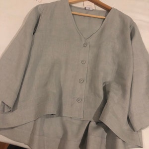 Natural linen bathrobe with pockets / Soft linen robe / Long | Etsy
