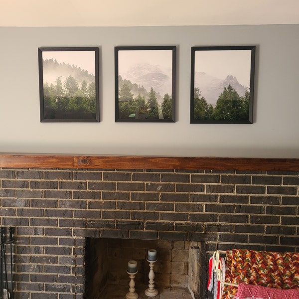 3 Piece Forest Wall Art Print, Set of 3 Forest Landscape Art, Green ...