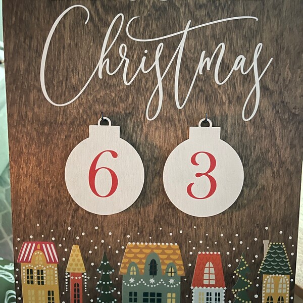 Christmas Countdown Sign, Days Until Christmas Sign, Early Christmas ...