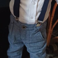 Papillon Stretto E Sottile In Cotone Verde Salvia Bretelle Elastiche In Similpelle Marrone Chiaro Per Uomo/adolescente/ragazzo/bambino/neonato/ Bambino Piccolo - Italia - Foto 8