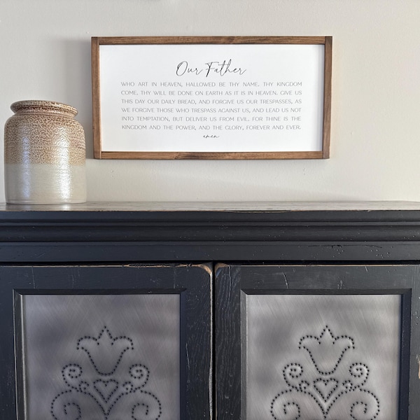 Our Father Prayer Sign, Christian Wall Art, Religious Sign, the Lords ...
