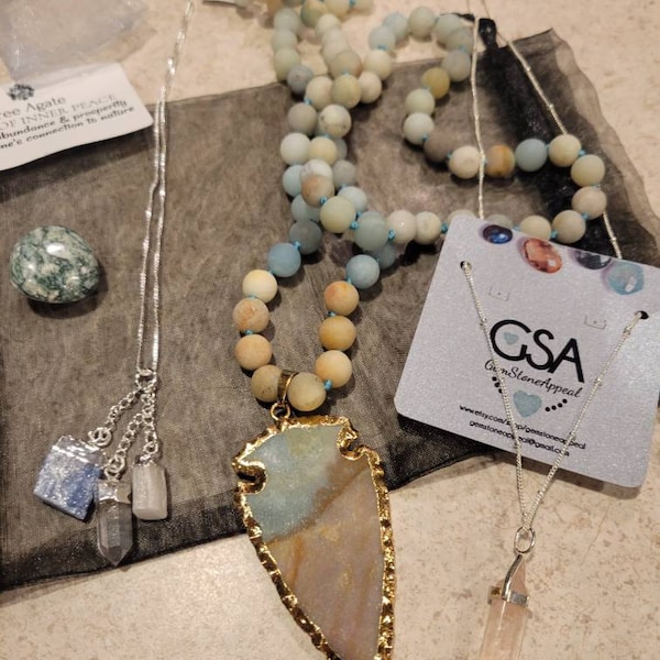 Gemstone Point Necklace Set- Mystic Quartz main image 1