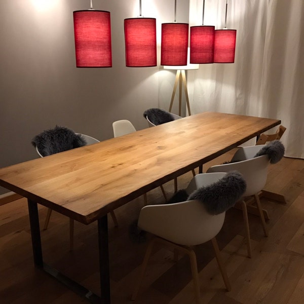Dining Table Oak Wooden Table Solid Wood Tree Edge Tree Table Oiled ...