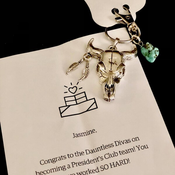 Boho Bull Keychain, Western Style Keychain, Handbag Charm, Cowboy ...