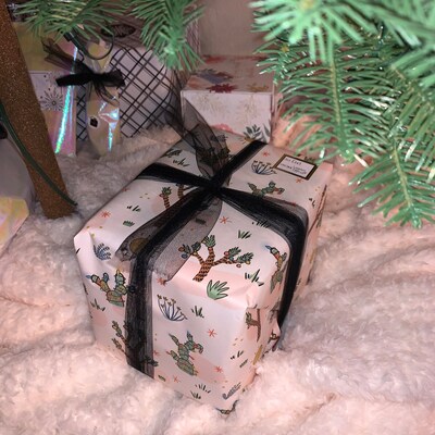 Christmas Cactus Wrapping Paper Sheets Each Sheet 20x29 Holiday Wrap ...
