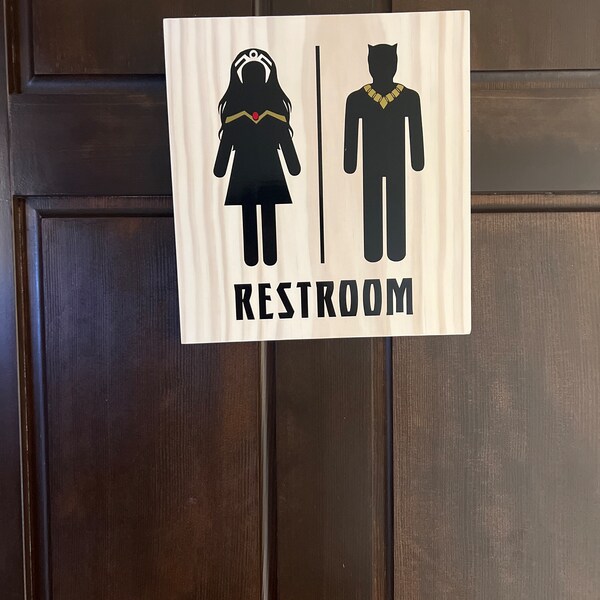 Creature and Kay Restroom Sign. Creature Sign. Bathroom Sign. Restroom ...