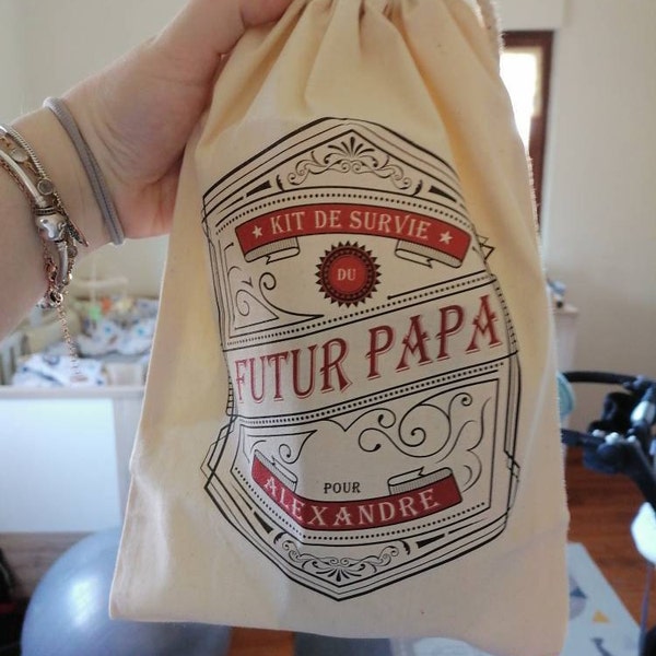 Kit Survie Futur Papa - Cadeau Naissance Avec Bons Joker Et Pochon Bio