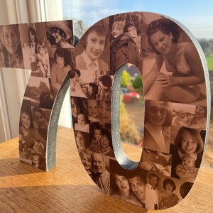 Freestanding Double Photo Number, Photo Collage, Birthday Gift, Photo ...