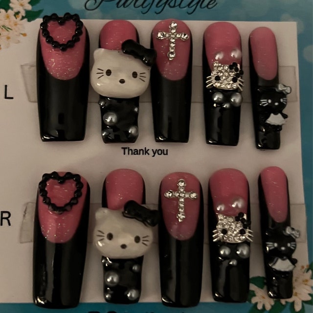 Kuromi Hello Kitty Spooky Press On Nails – BOSS BABES NAILS & SUPPLIES