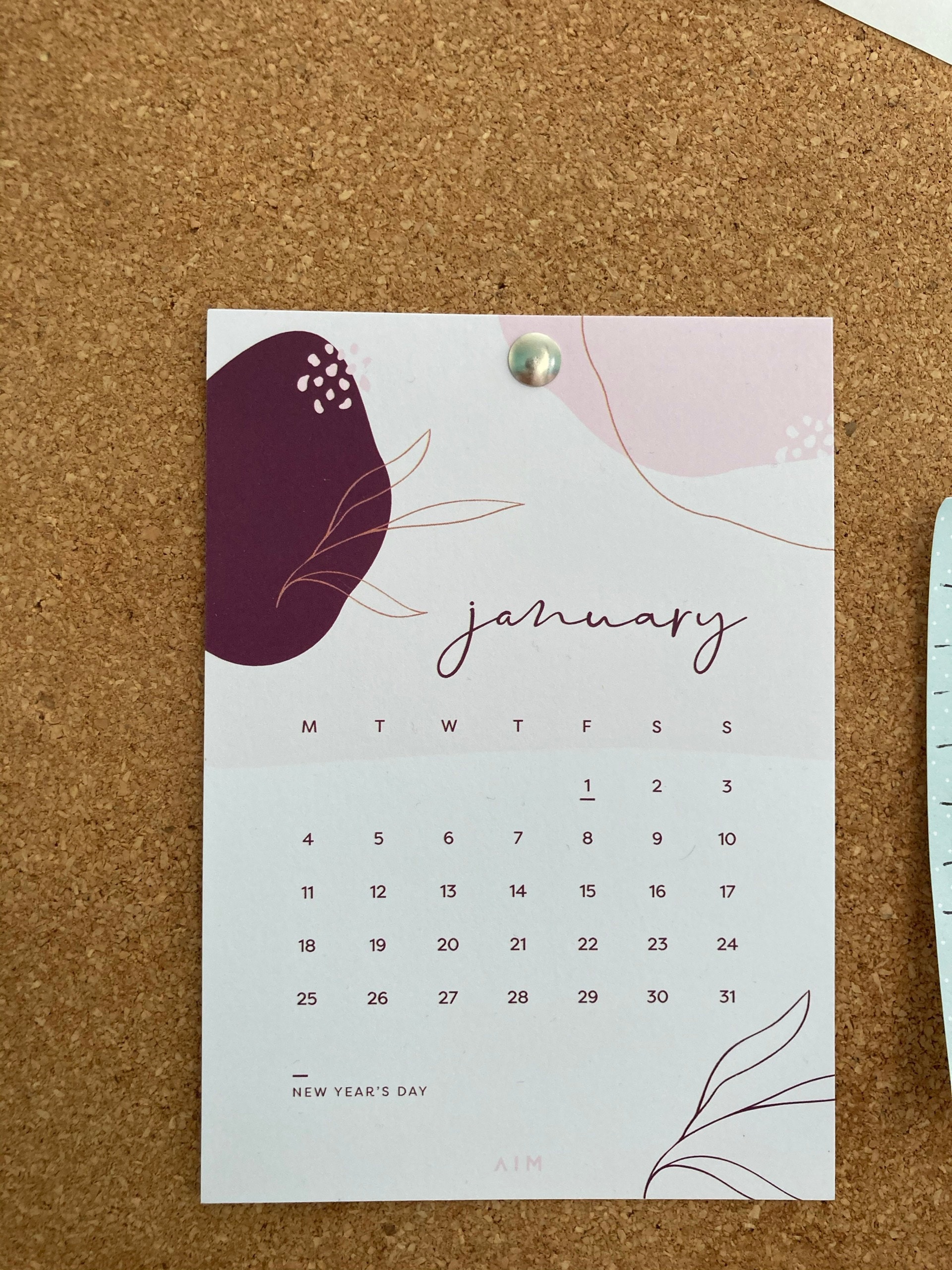 2025 Desk Calendar with Holder | 12 Month Calendar, Monthly Calendar, Office Desk Decor, Small Desktop Calendar, Wavy Colour Block