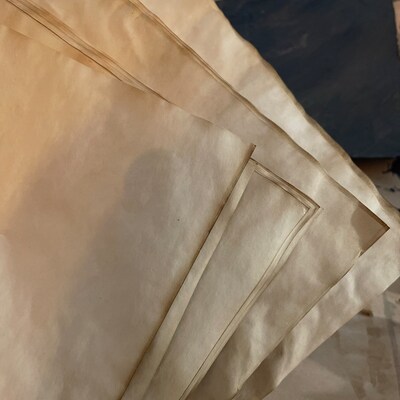 Stack Of Tea Dyed Papers Organic Junk Journal Binding Aged Distressed