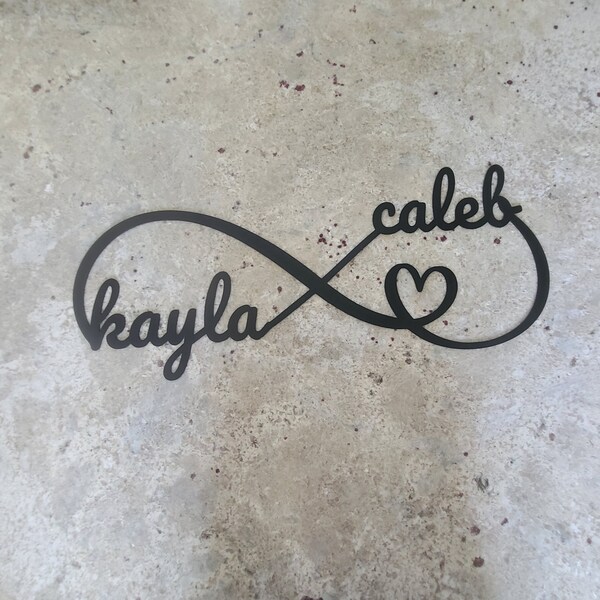 Infinity Sign Containing Names, Personalized Metal Infinity Sign ...
