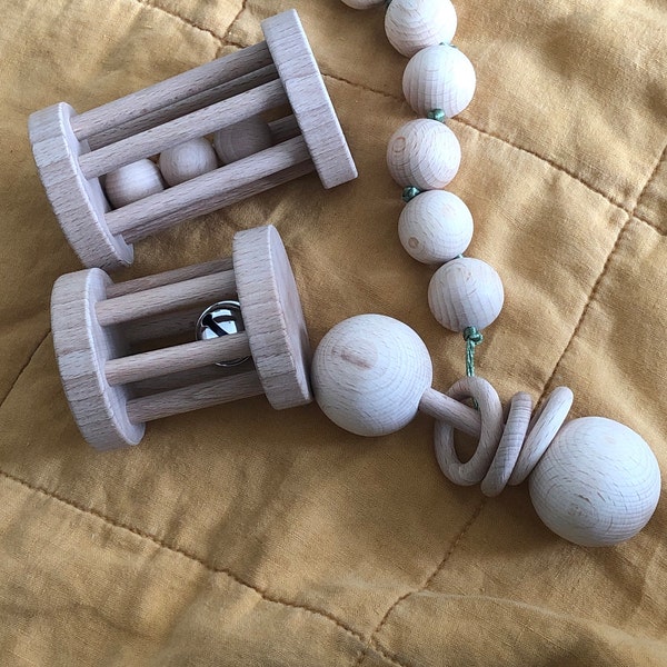 Lot De 6 Jouets Montessori En Bois Pour Bébé (3-6-9 Mois) – Hochets Musicaux, Sensoriels