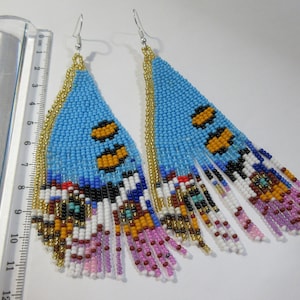 Multicolor - Handpainted & Bead Work Jute Earrings