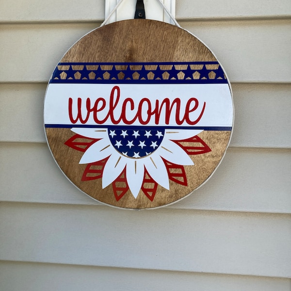 fourth of july welcome pier 1 stake