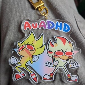 PRE-ORDER Sonic and Shadow the Hedgehog Auadhd Charm Keychain 3in