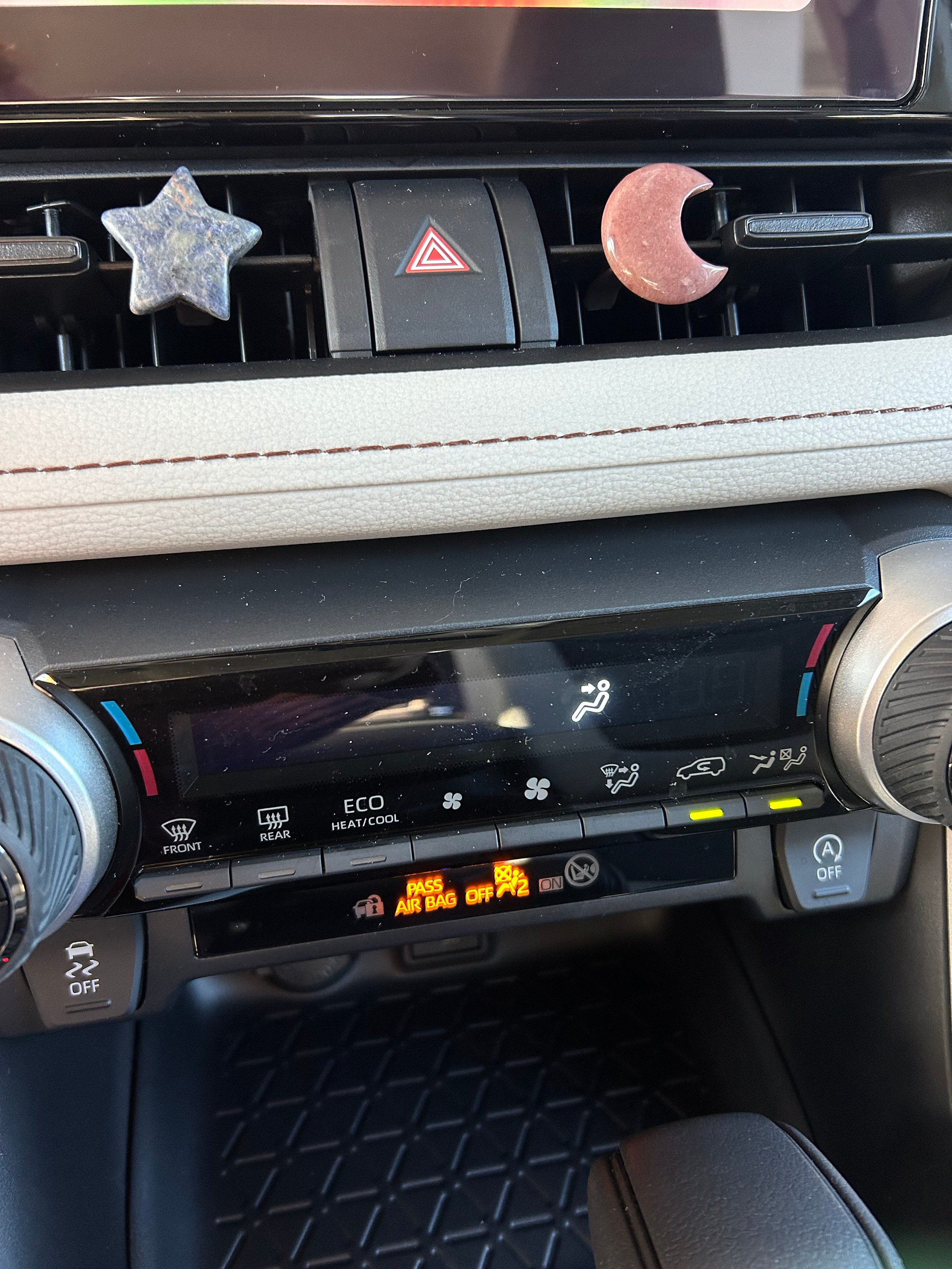 (Set of 2pcs)Crystal Car Vent Clips Crystal Star Moon Car Outlet Decoration, Natural Quartz Car Parts, Car Crystal, Car Gifts