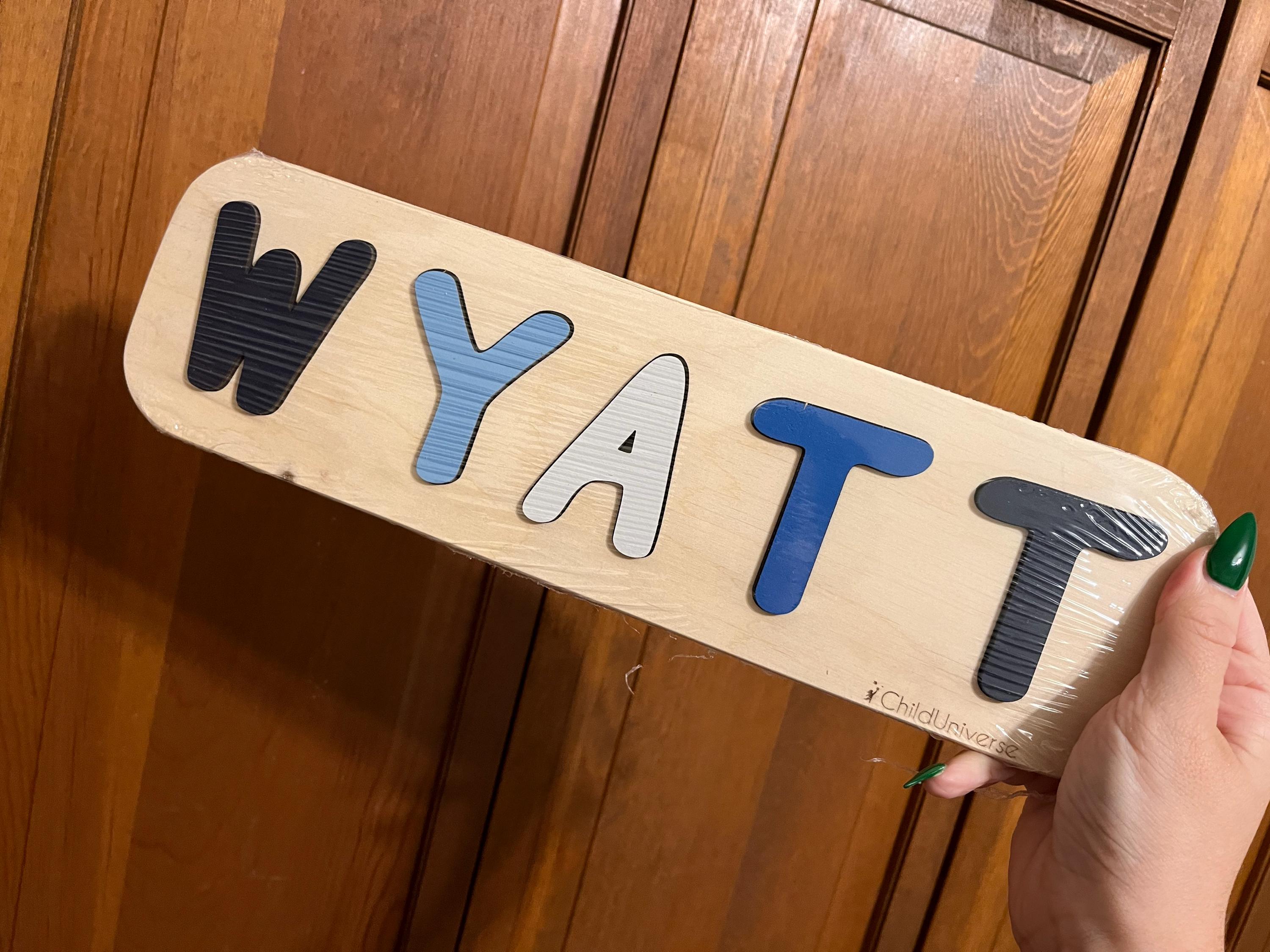New Baby Gift Wood Name Puzzle for Toddler Montessori Puzzle, First Birthday Gift for Baby Boy Baby Girl, Wooden Toys, Custom Gift for Kids