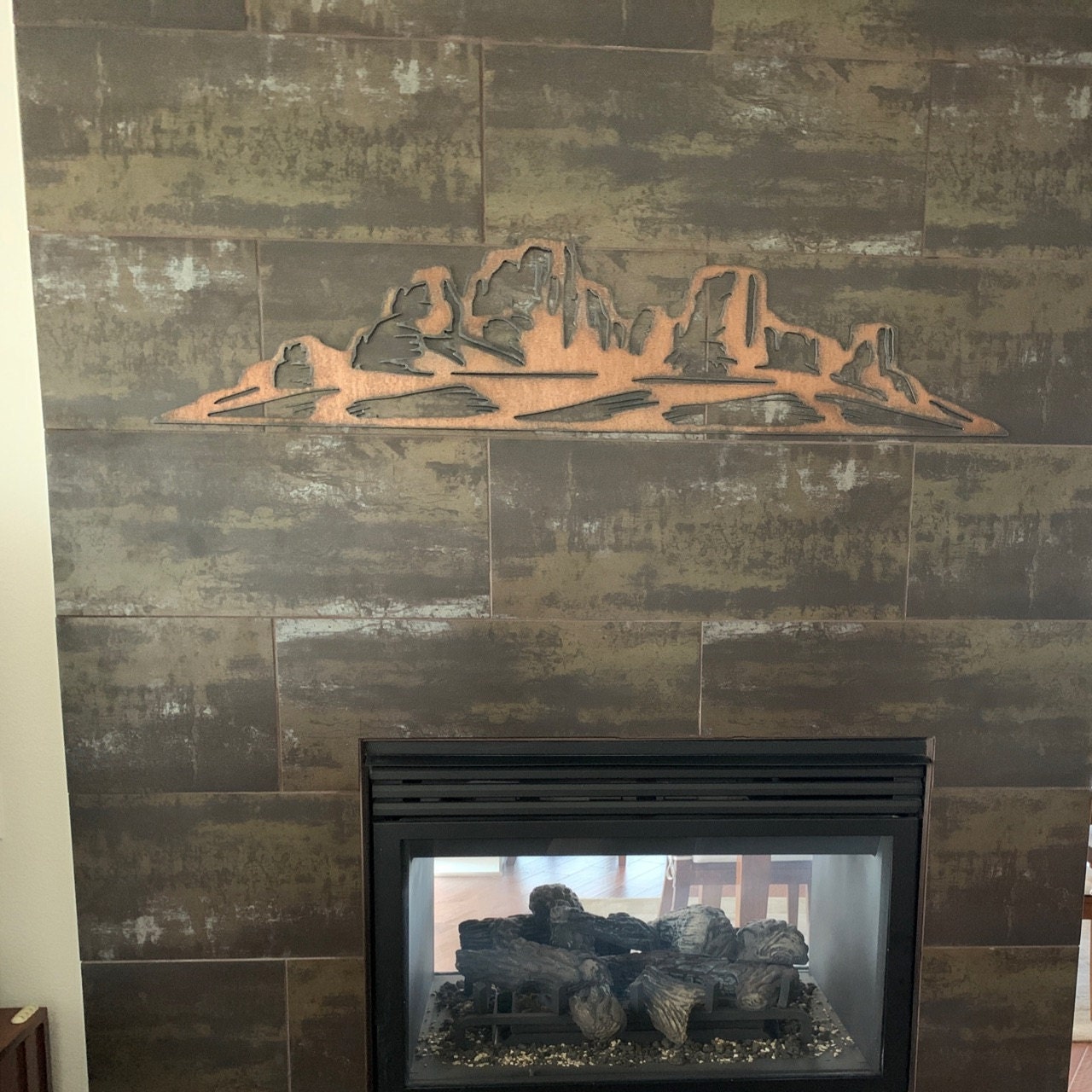 Phoenix Arizona Mountain art. Arizona metal wall art. Rustic desert