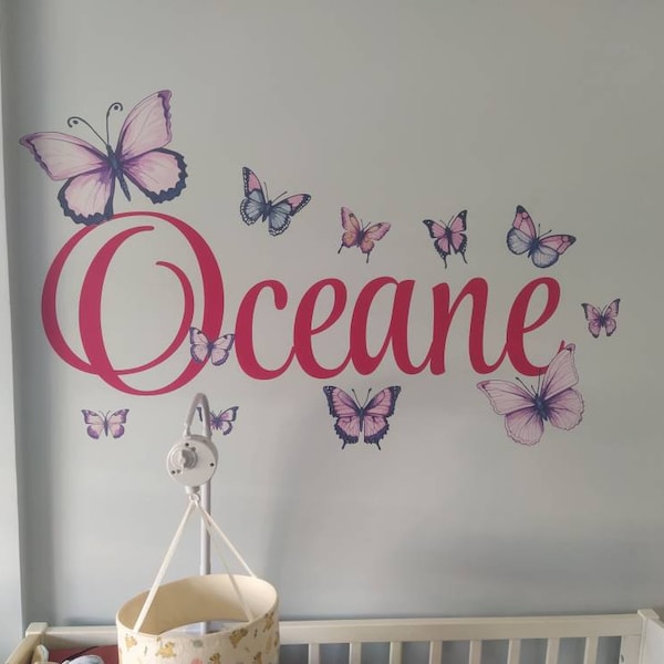 Personalized Butterfly Name Wall Decal, Girls Bedroom Decor - Etsy
