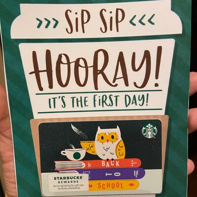 Back to School Coffee Printable First Day of School Teacher Gift Card ...